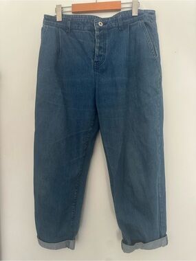 Kowtow jeans with pleat detail